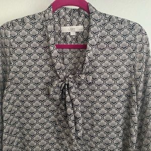 LOFT Maternity Scarf Neck Blouse Small Petite